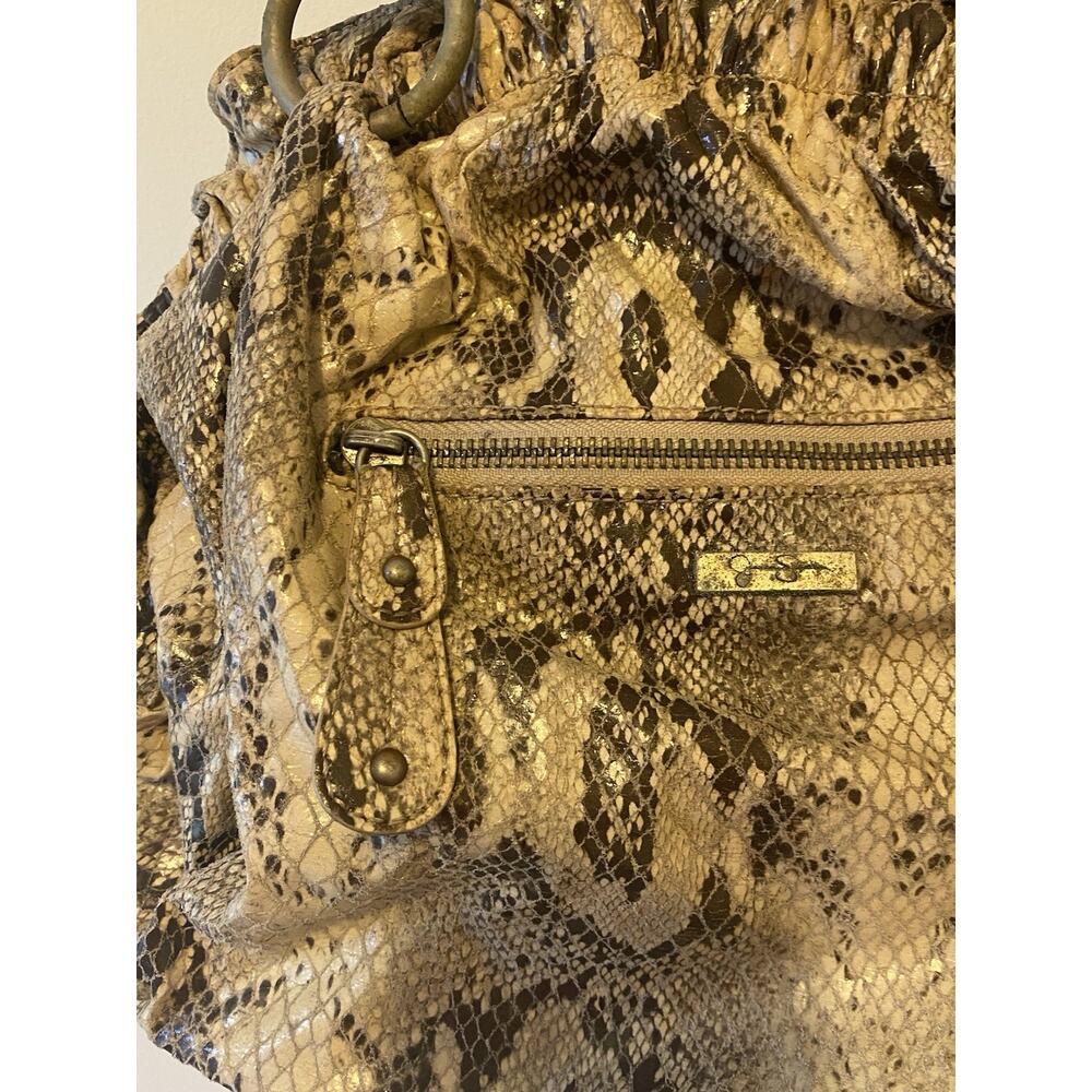 Y2K Jessica Simpson Faux Leather Faux Snake Skin Soho Boho Shoulder Bag Purse - Picture 9 of 12